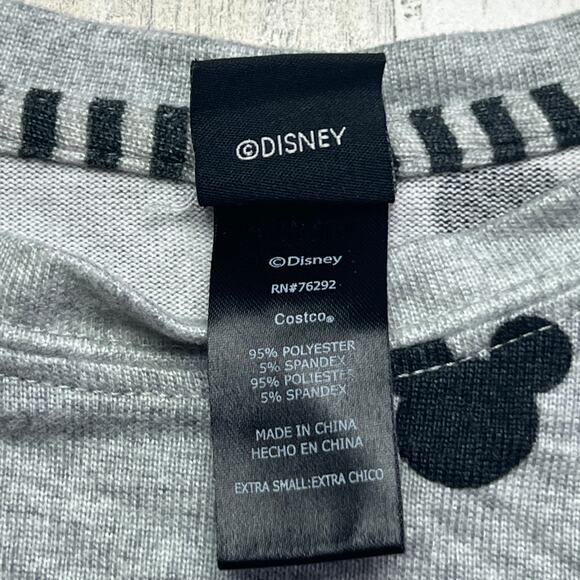 Disney Mickey Mouse Grey‎ & Black Polka Dot Sleep Top- Womens XS - Picture 6 of 7